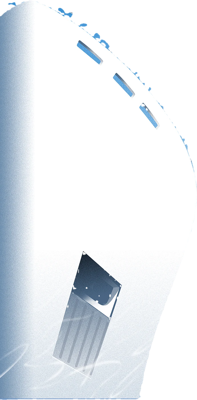 The white bow of a superyacht