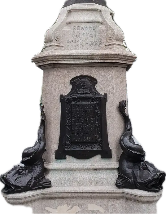 The plinth of the Colston statue in Bristol