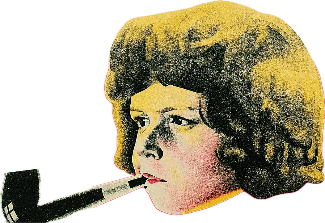Boy smoking a pipe, from Anatoly Belsky's 1929 poster
