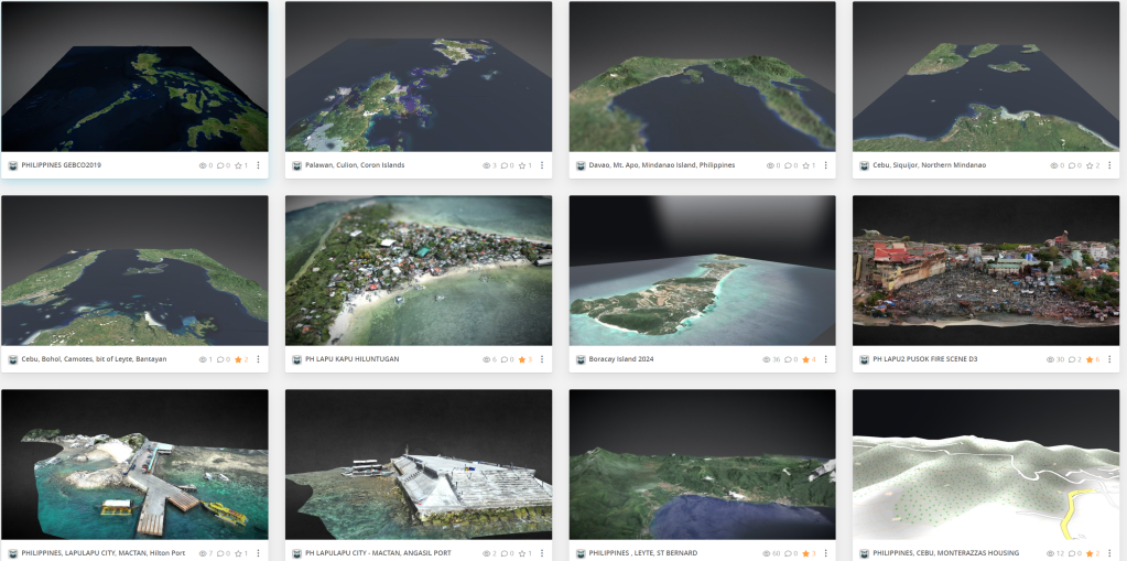 Collection of 3d , terrain maps of the Philippines